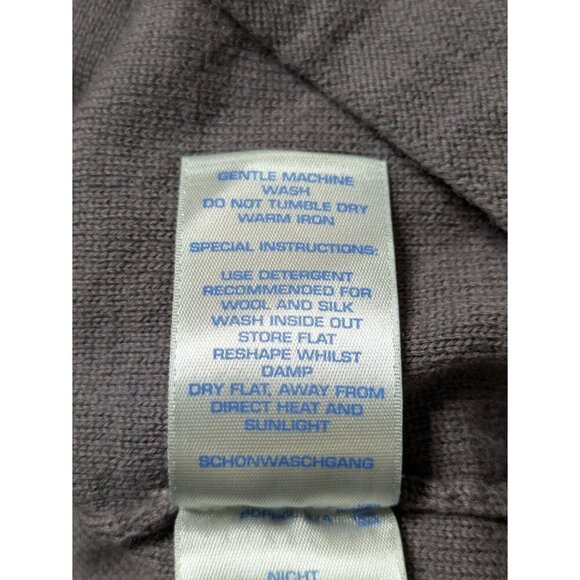 Boden Womens Ribbed Long-Sleeve Button-Back Knit Dress Gray Wool-Cotton Size 6R - Picture 4 of 9